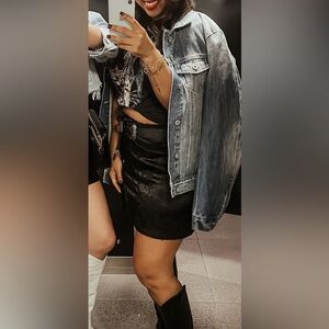 Black Floral Mini Skirt